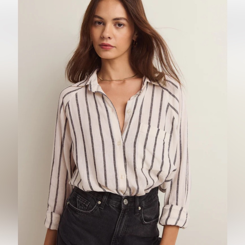 Z Supply, Perfect Linen Striped Top , NWT